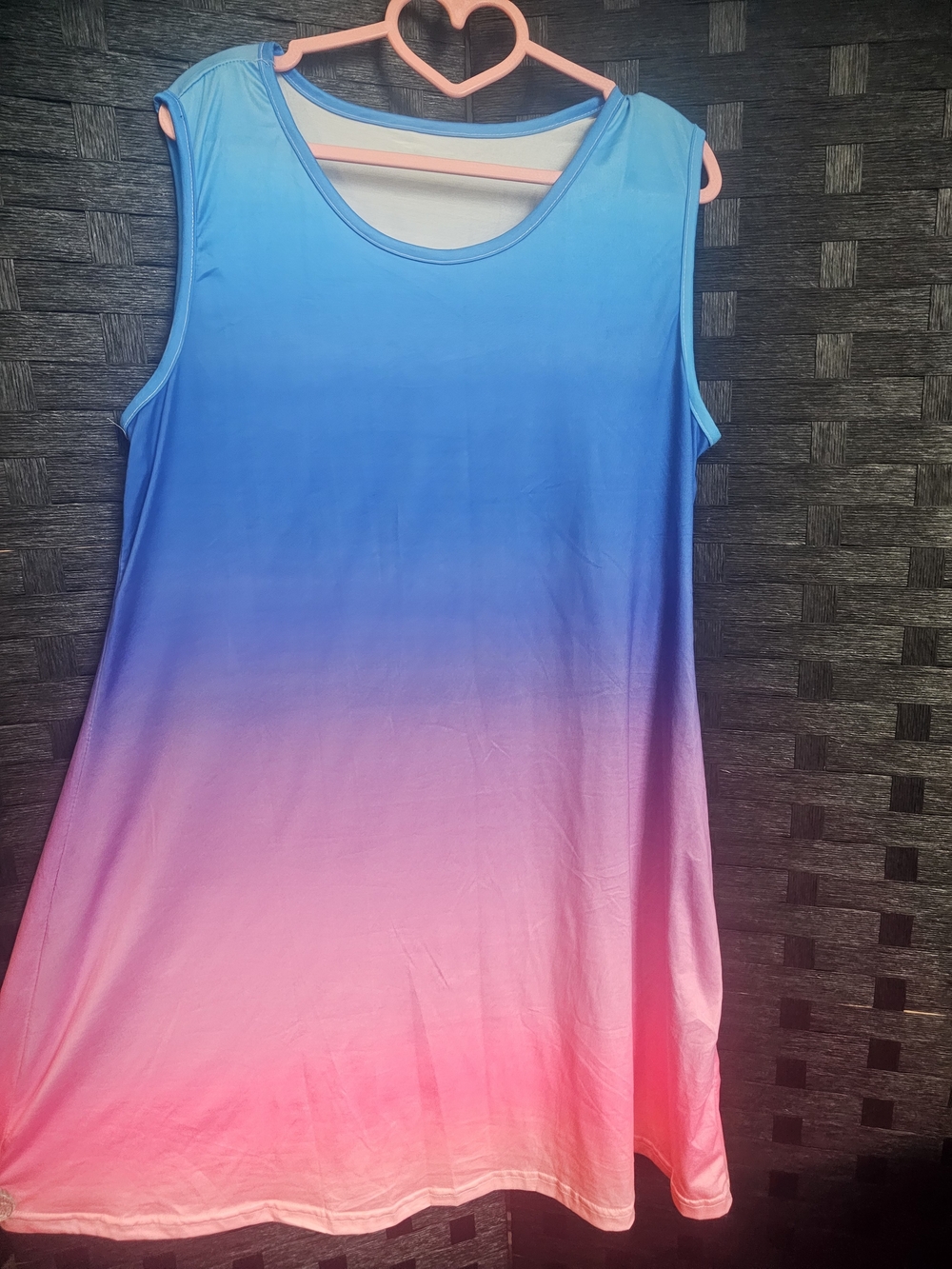 Women's Ombre Sleeveless Nightdress - Blue to Pink